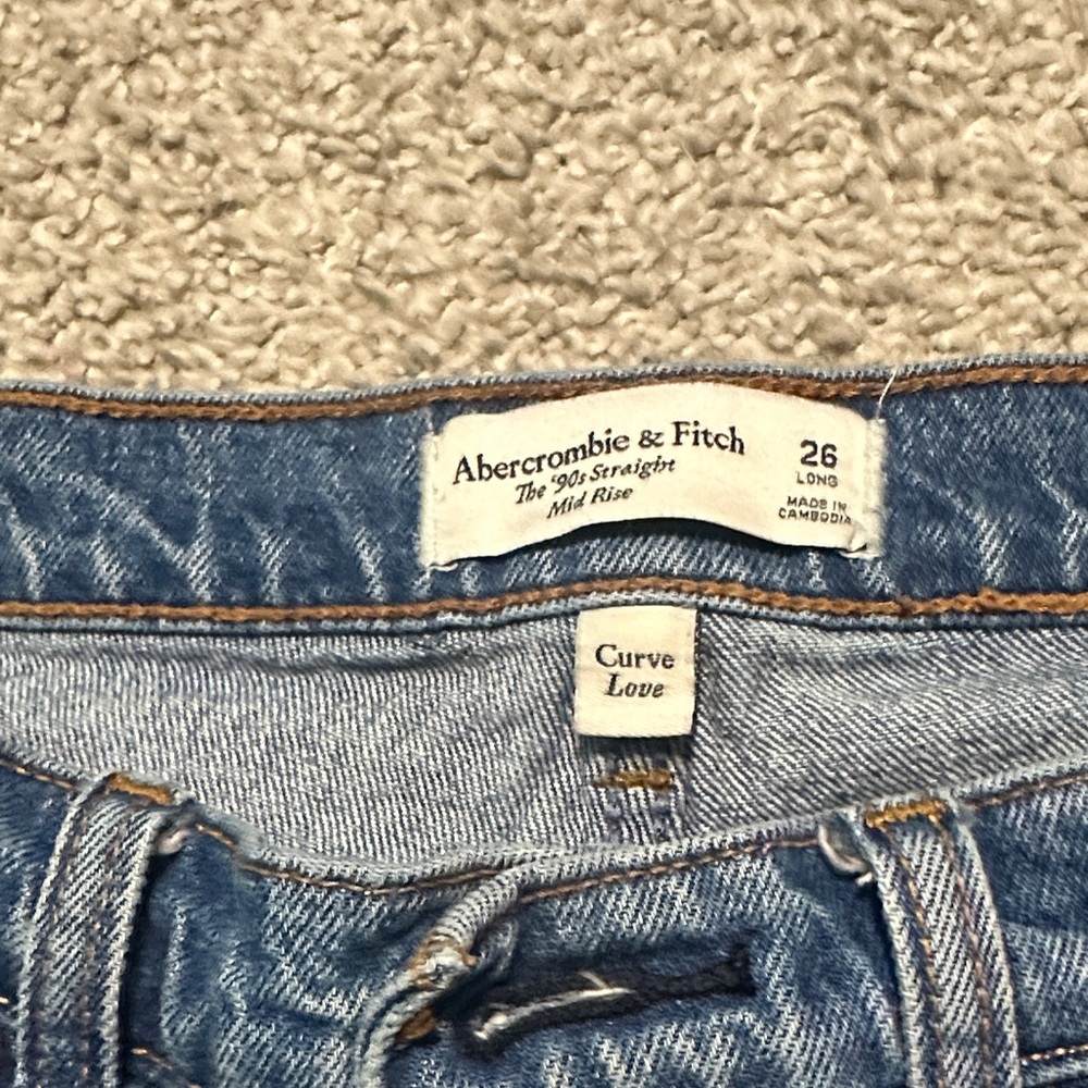 Abercrombie & Fitch Women's Light Blue Straight Leg Jeans